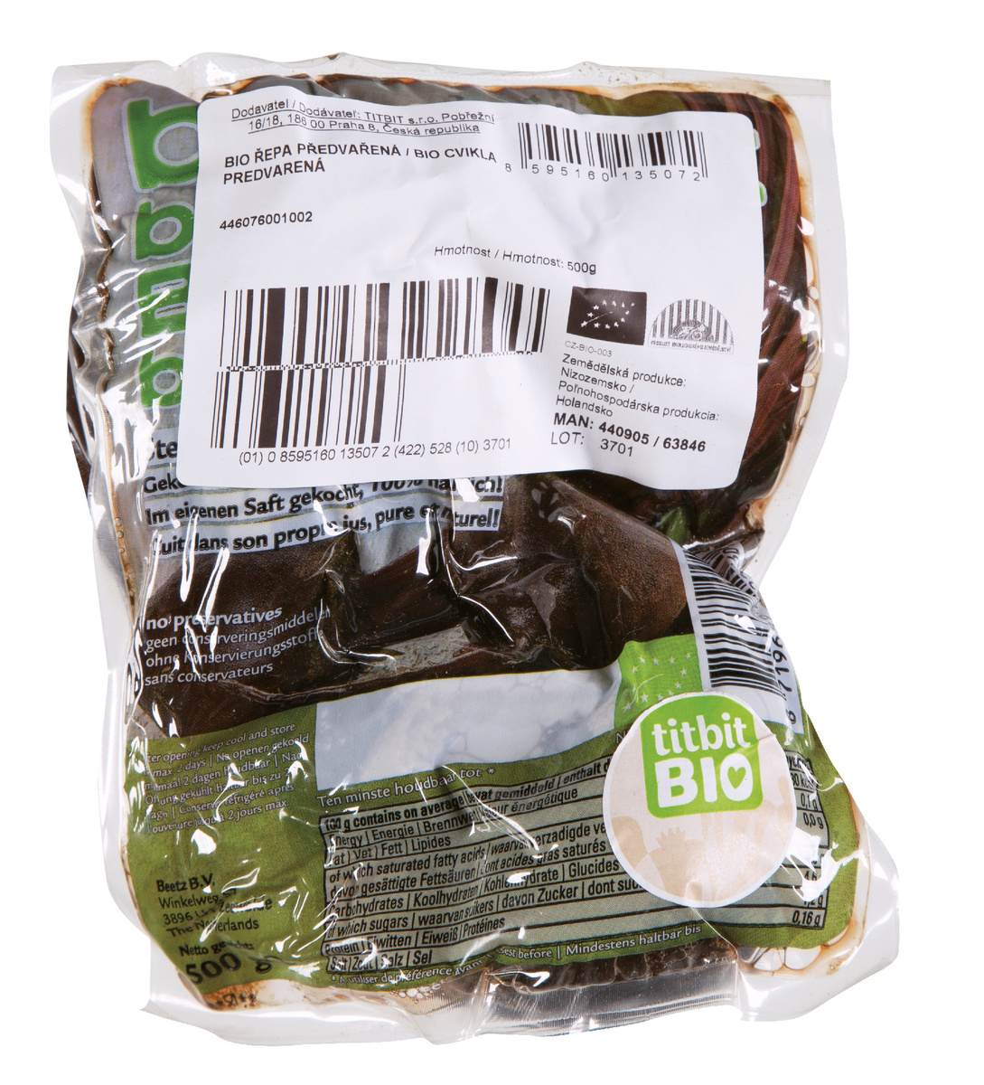 Cvikla predvarená BIO chlad. 500 g