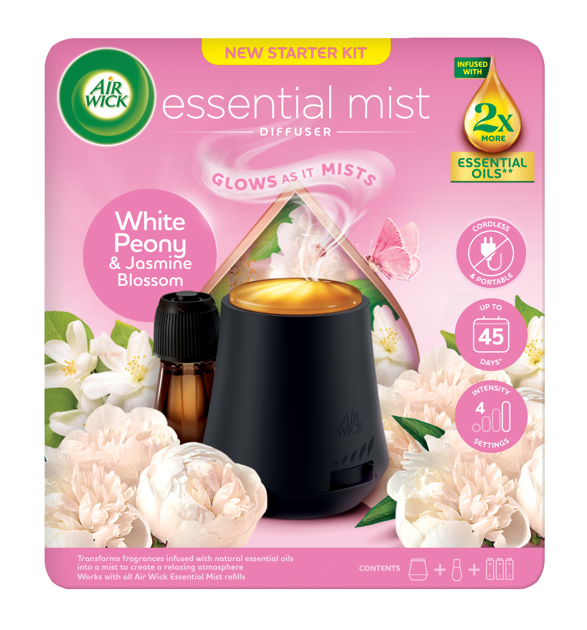 Air Wick Aroma Mist Pivonka a jazmínový kvet vaporizér s náplňou 20 ml