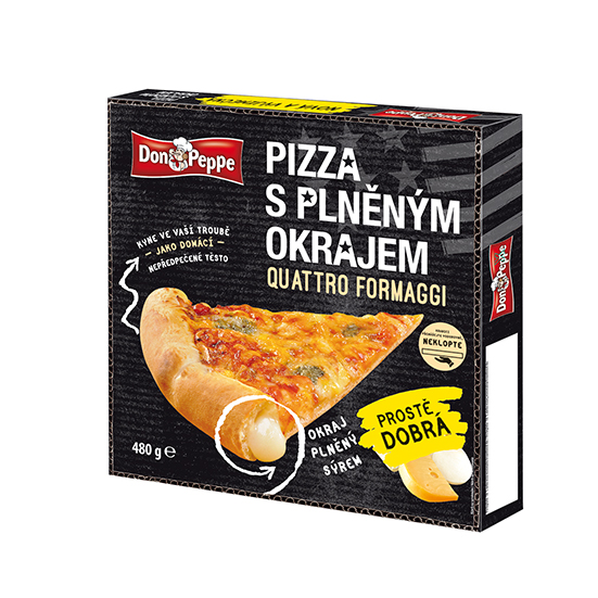 DON PEPPE Pizza s naplneným okrajom quattro formaggi mraz. 480 g