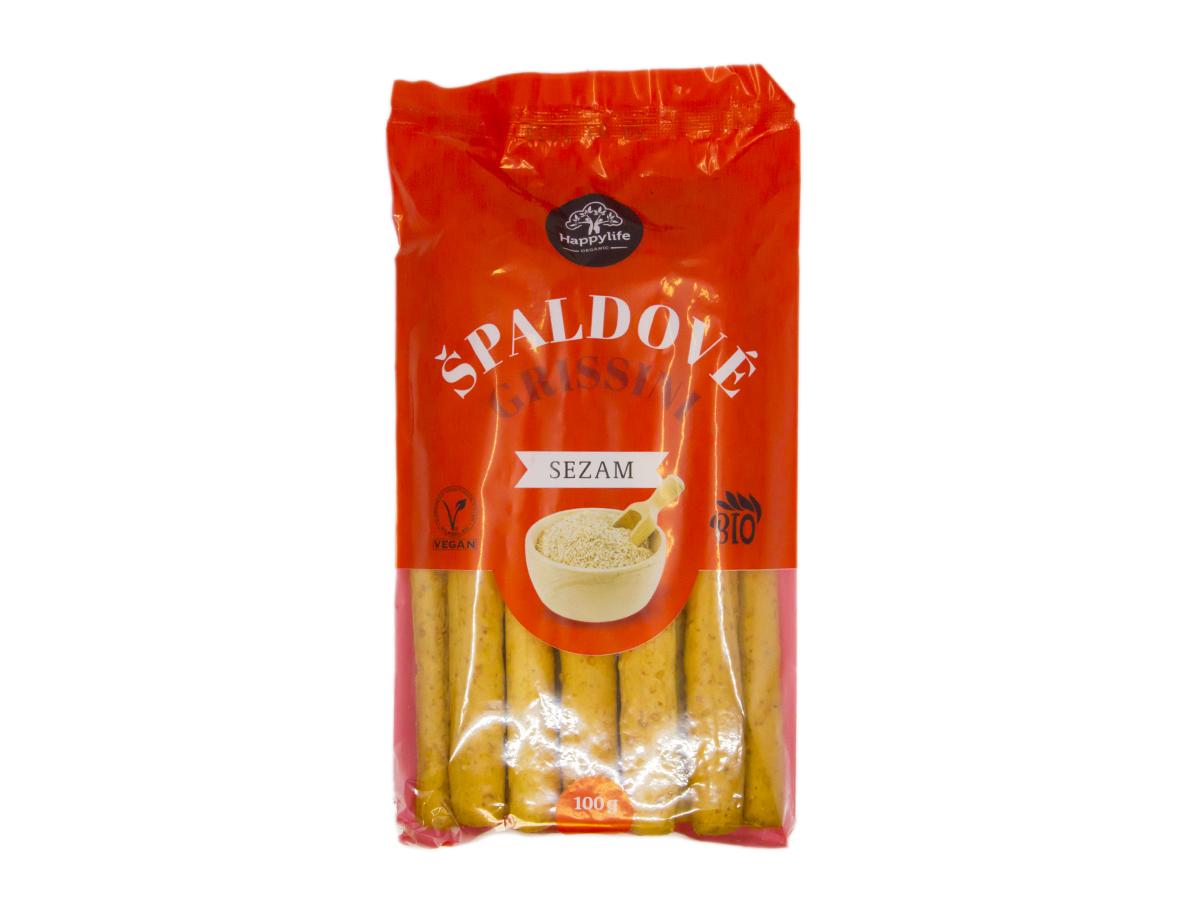 HAPPYLIFE Grissini špaldové BIO sezam 100 g