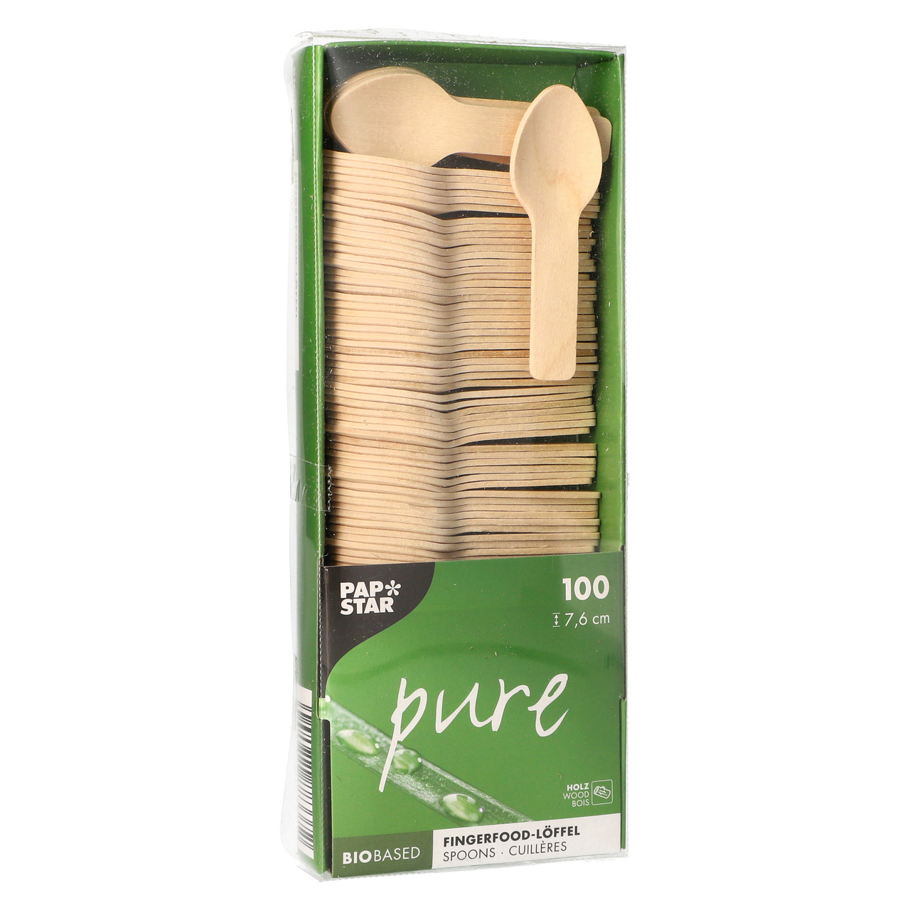PAPSTAR Lyžička drevená Fingerfood 7,6 cm 100 ks