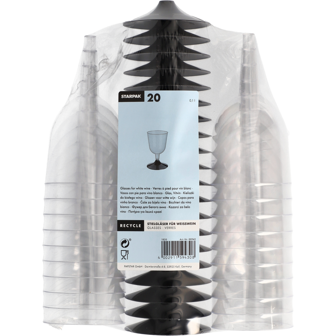 Pohár na biele víno 0,1l Starpak 20 ks