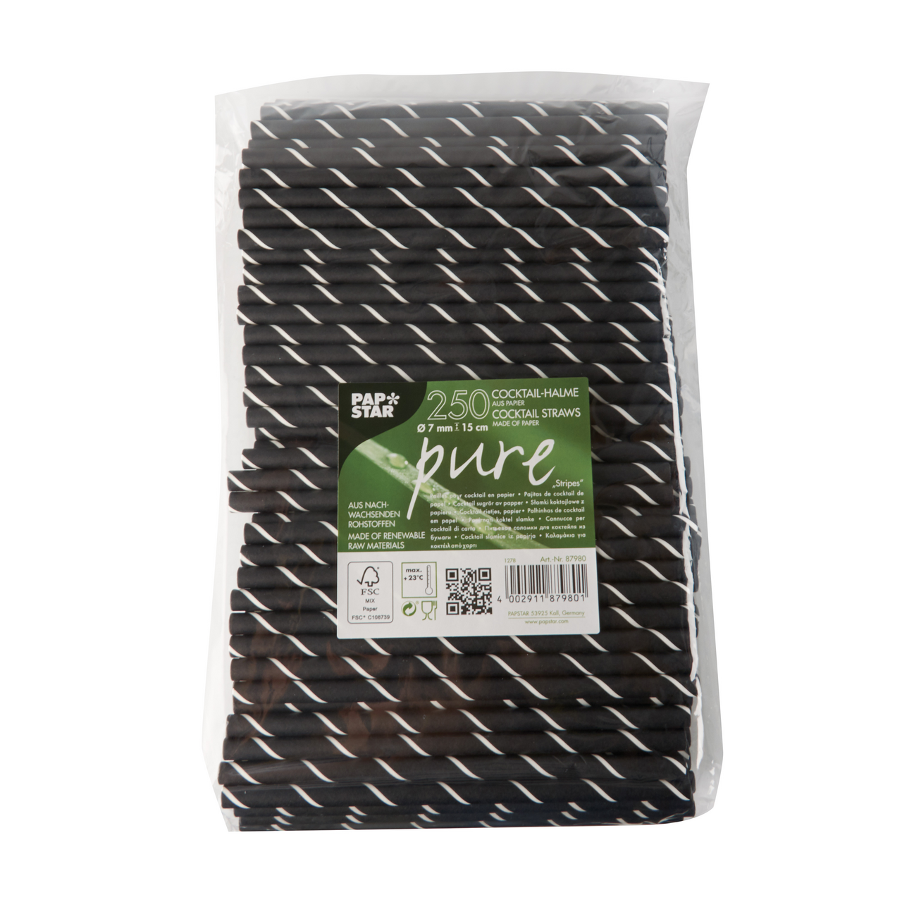 PAPSTAR Slamky papierové koktejlové 250 ks