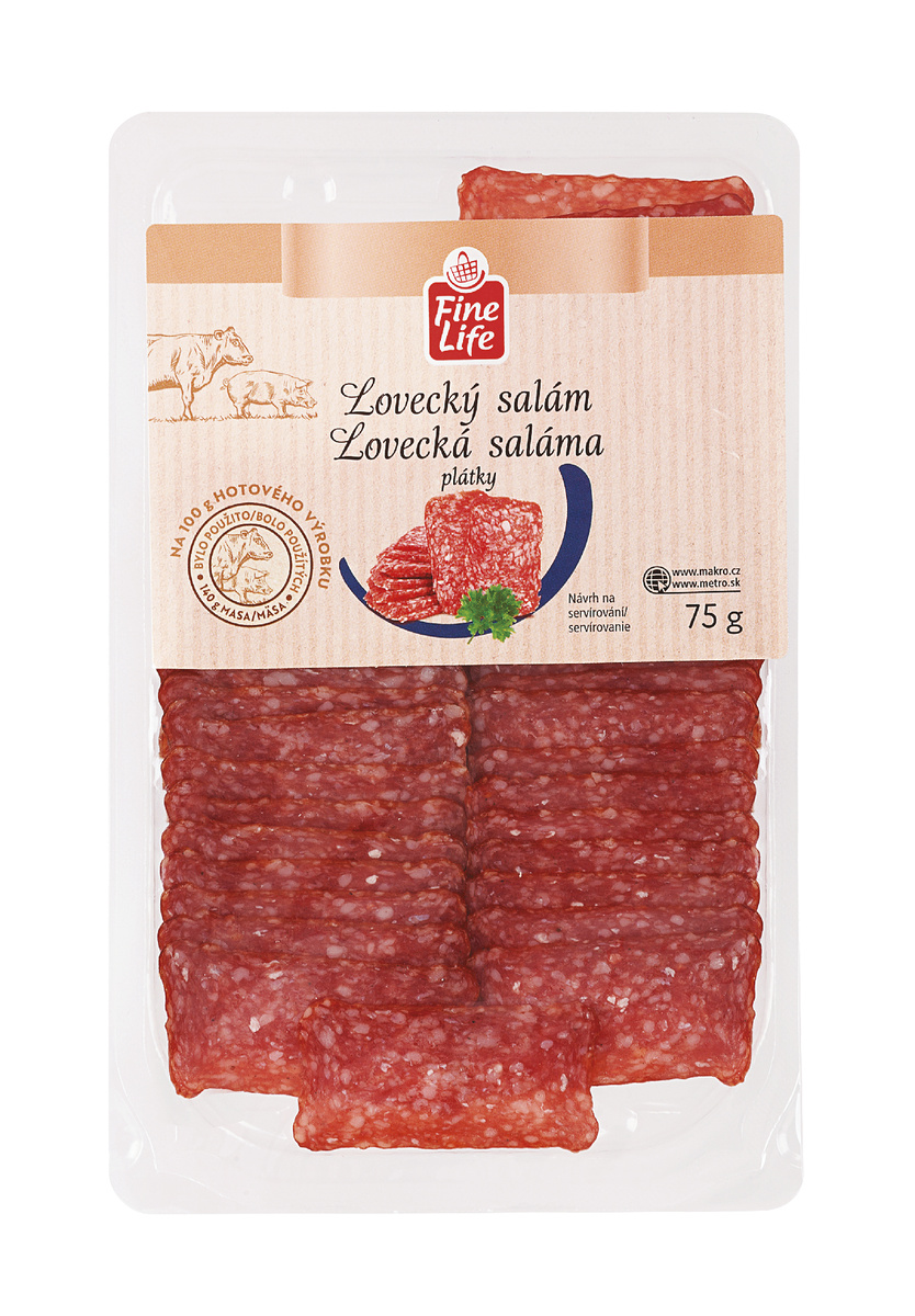 Fine Life Lovecká saláma plátky chlad. 75 g