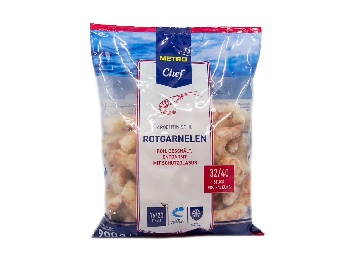 METRO Chef Krevety lúpané bez črievka 16/20 ARG mraz. 900 g