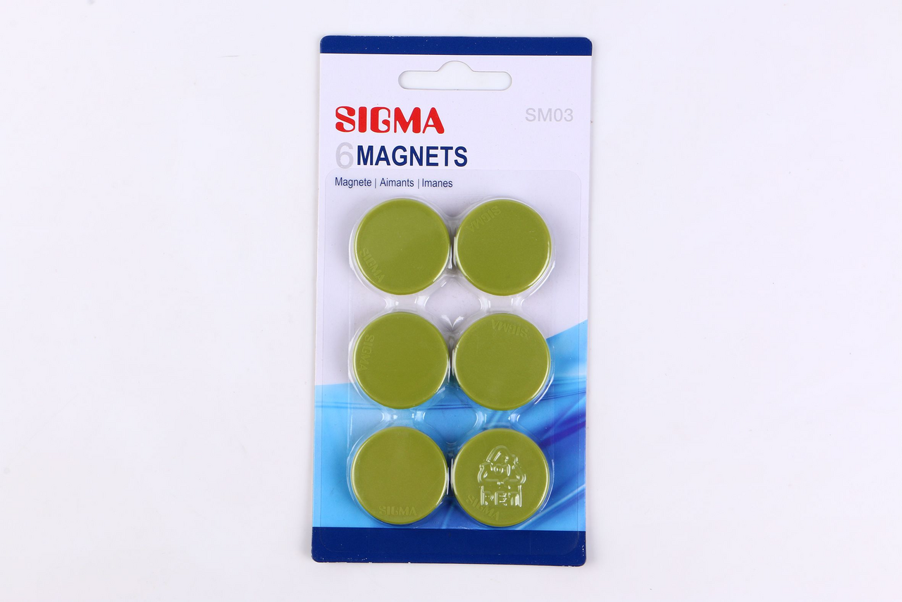 SIGMA Magnet 32mm zelený 6 ks