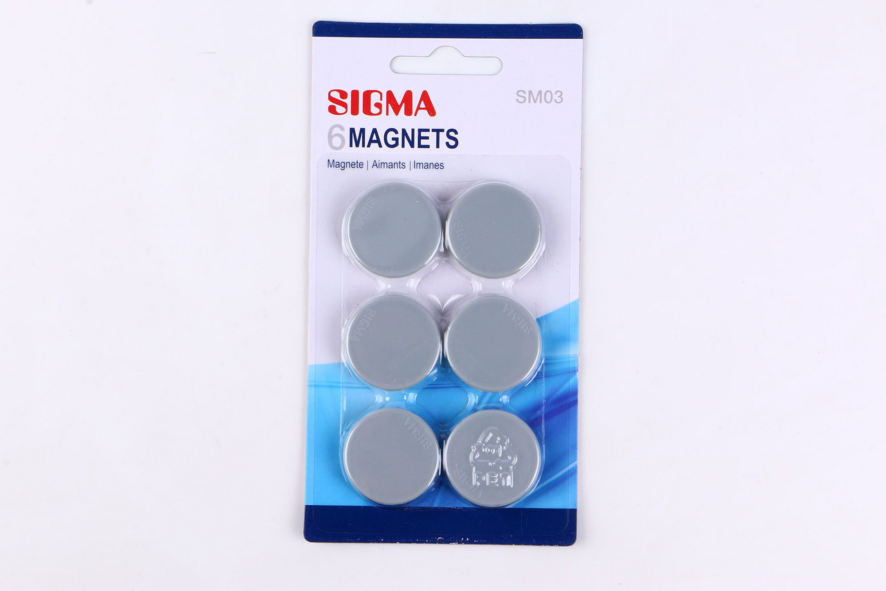 SIGMA Magnety 32 mm strieborné 6 ks