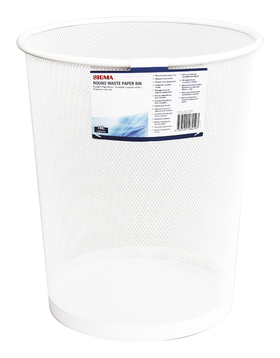 SIGMA Kôš guľatý 18 l biely 1 ks