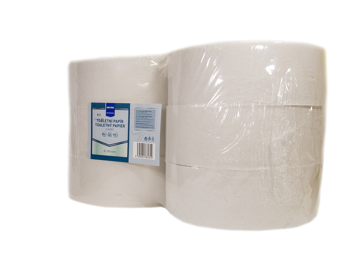 METRO PROFESSIONAL Toaletný papier Jumbo recyklát 2-vrstvový 280mm 6ks