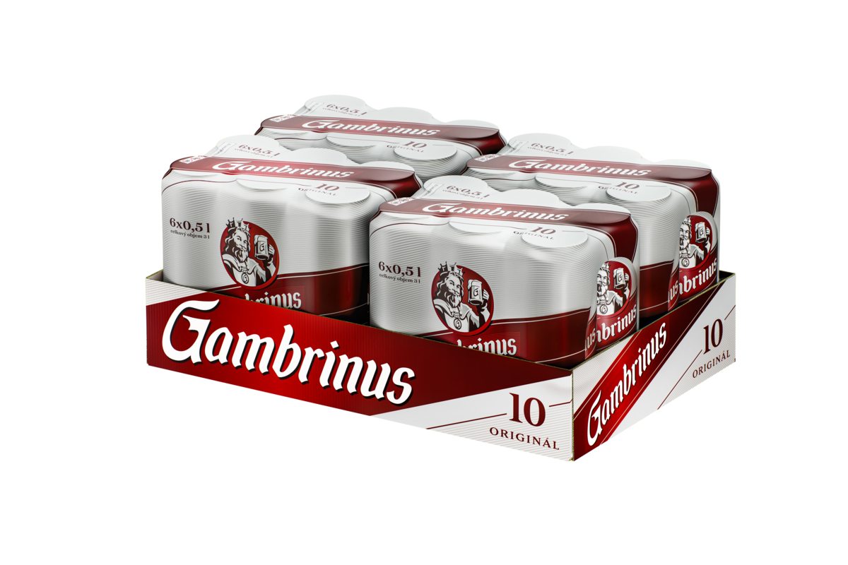 Gambrinus 10 % pivo Pack 24 x 500 ml vratná plechovka