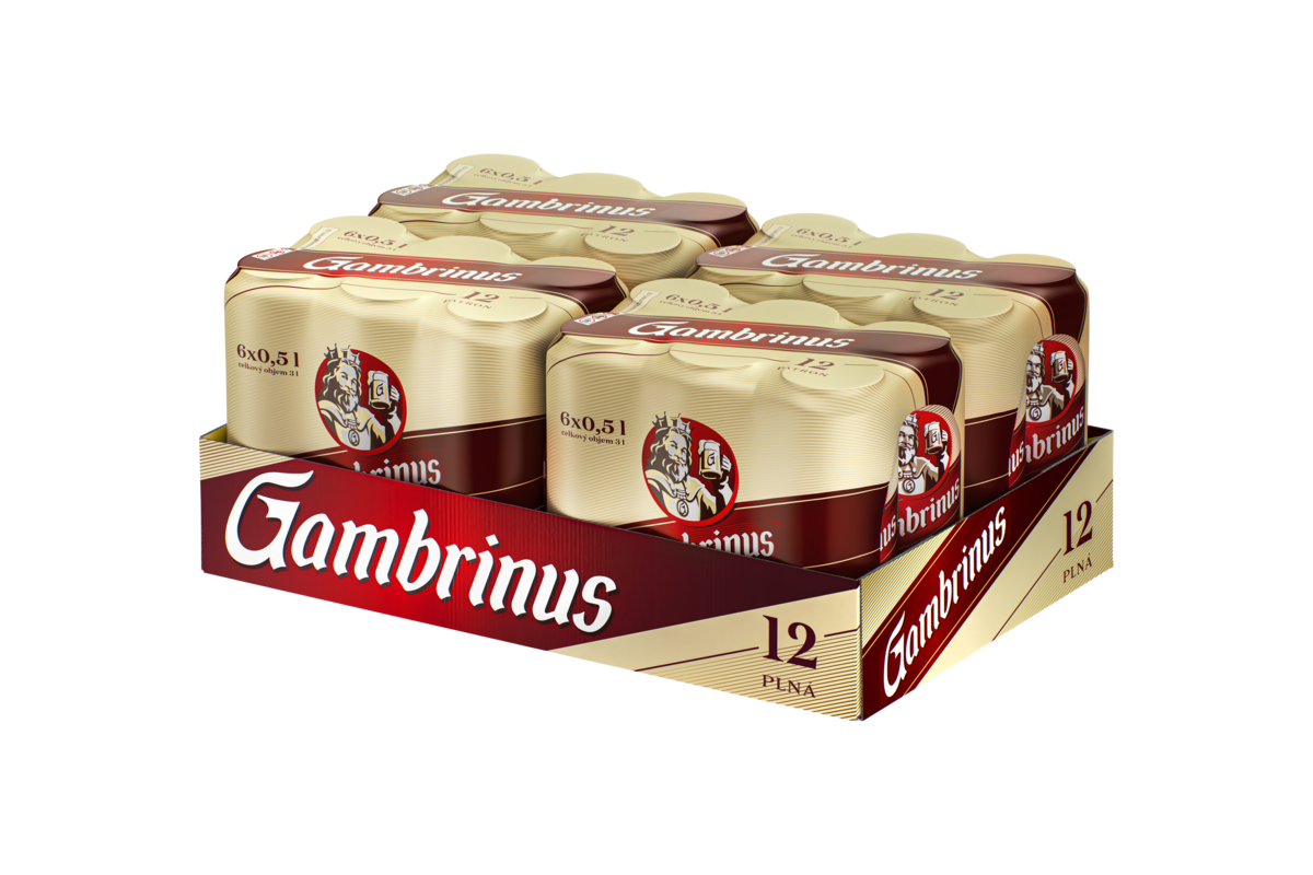 Gambrinus 12° pivo pack 6 x 500 ml vratná plechovka