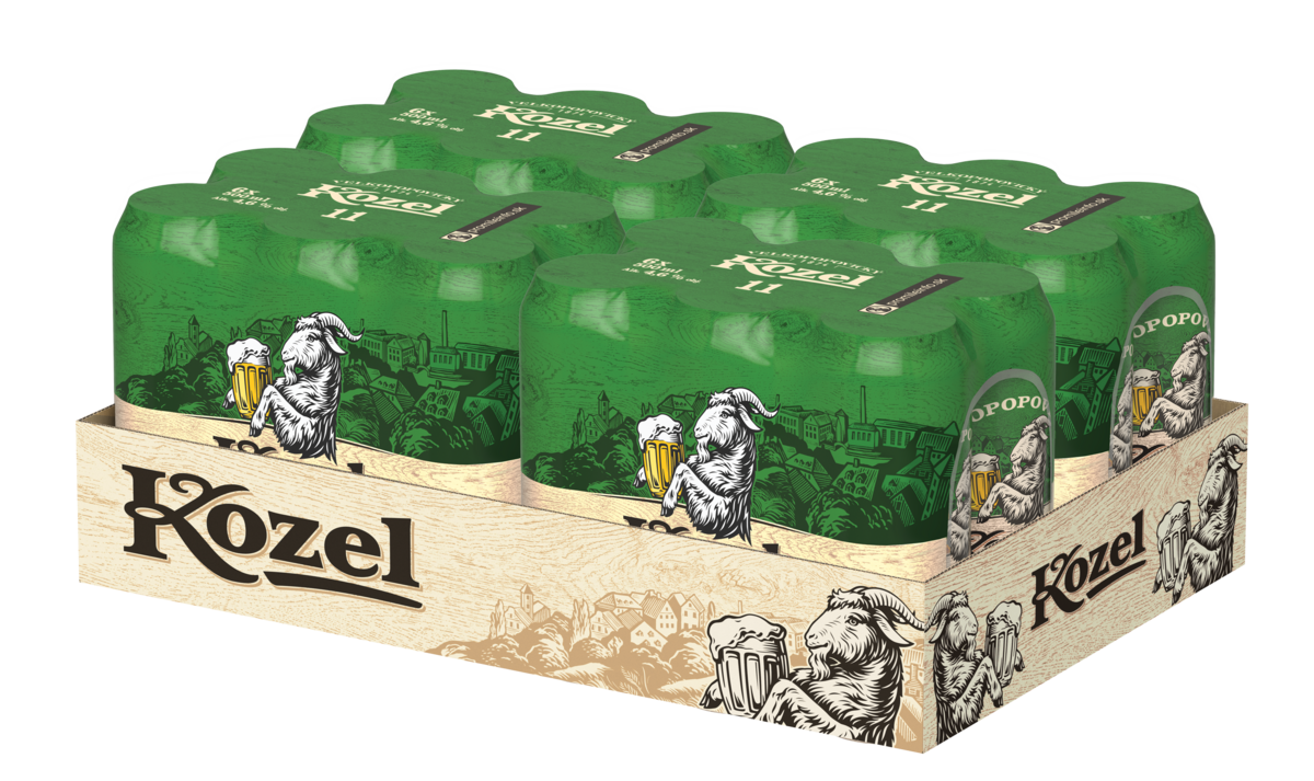 Kozel 11° pivo pack 6 x 500 ml vratná plechovka