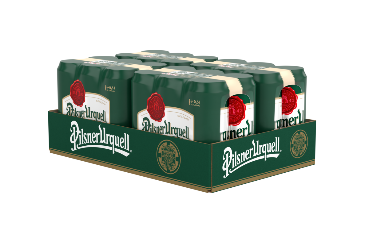 Pilsner Urquell pivo pack 6 x 500 ml vratná plechovka