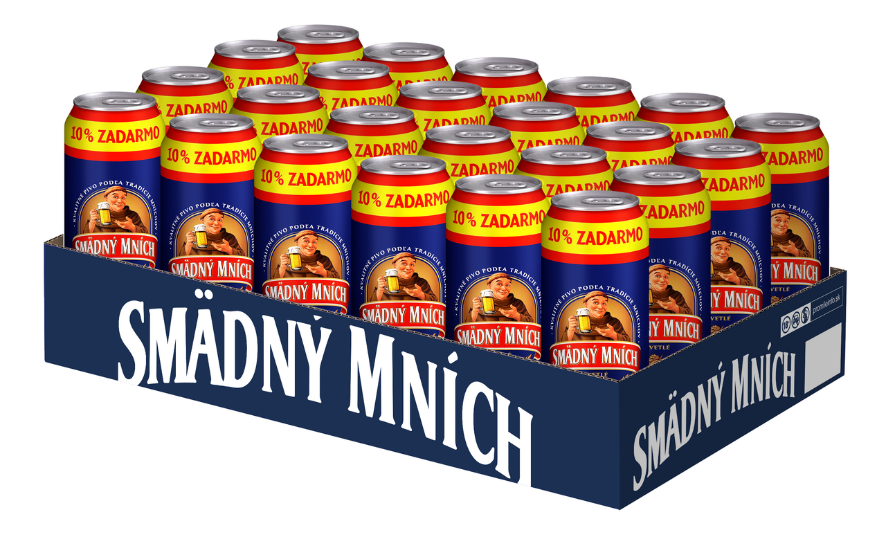 Smädný Mních 10° pivo pack 6 x 550 ml vratná plechovka
