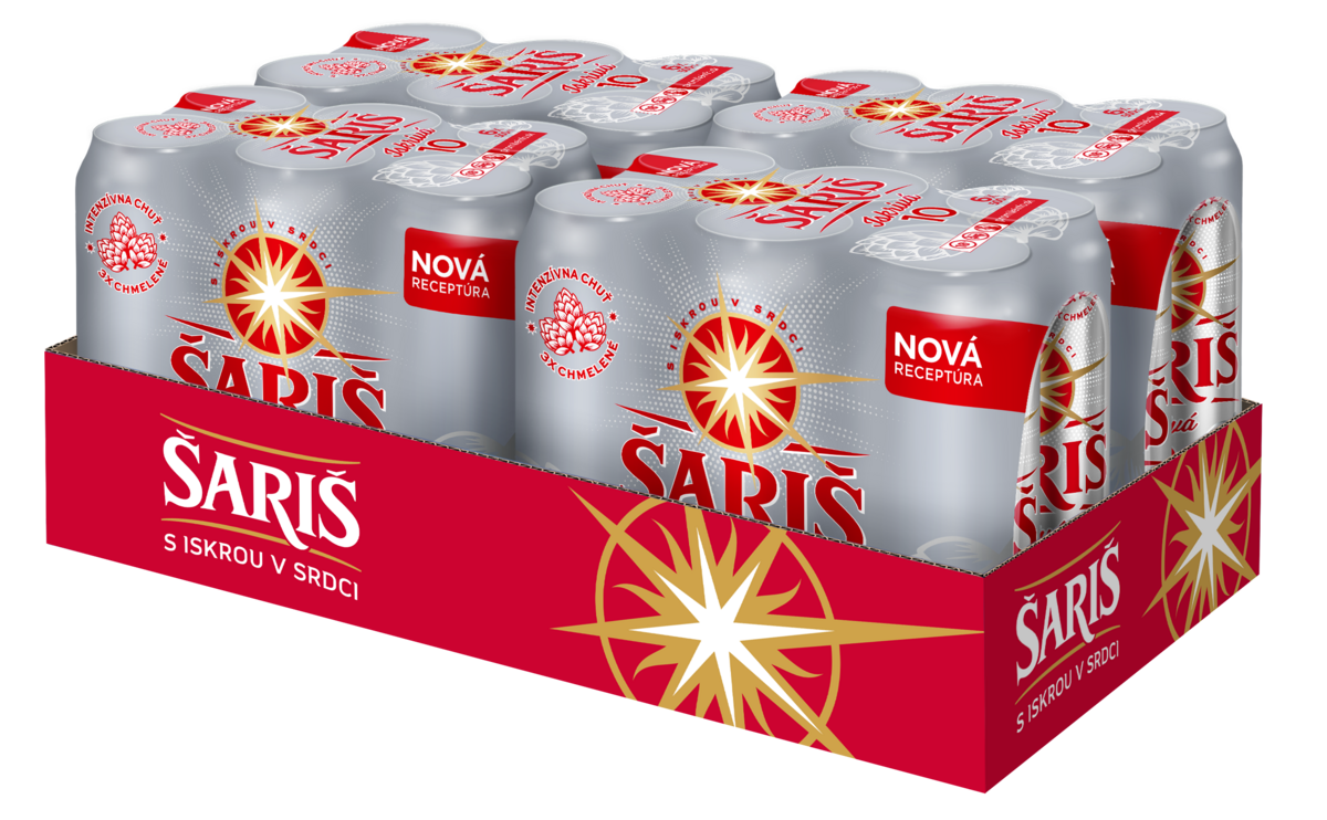 Šariš 10° pivo pack 24 x 500 ml vratná plechovka