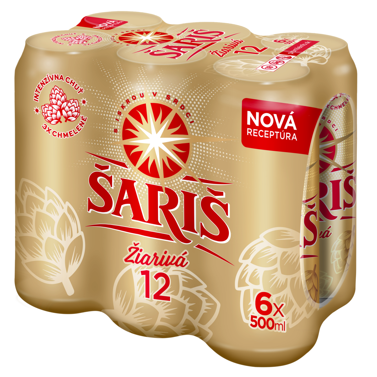 ŠARIŠ 12° pivo pack 6 x 500 ml vratná plechovka