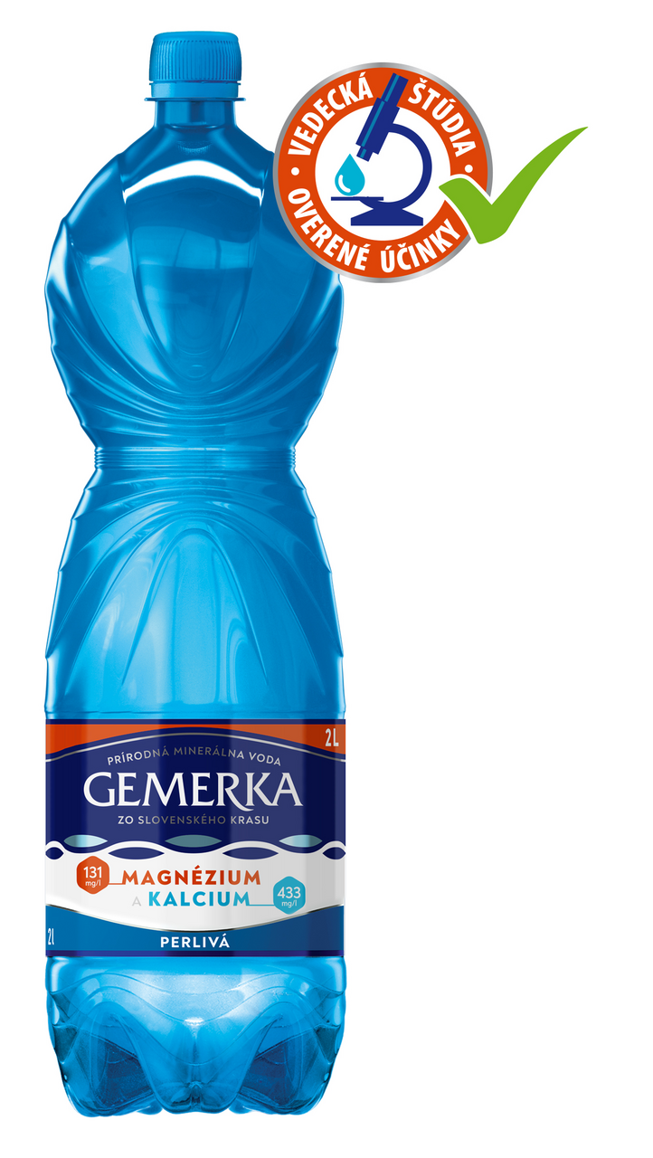 GEMERKA Mg a Ca minerálna voda perlivá 6 x 2 l vratná PET fľaša