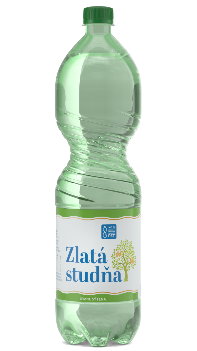 Zlatá Studňa pramenitá voda jemne sýtená 6 x 1,5 l vratná PET fľaša