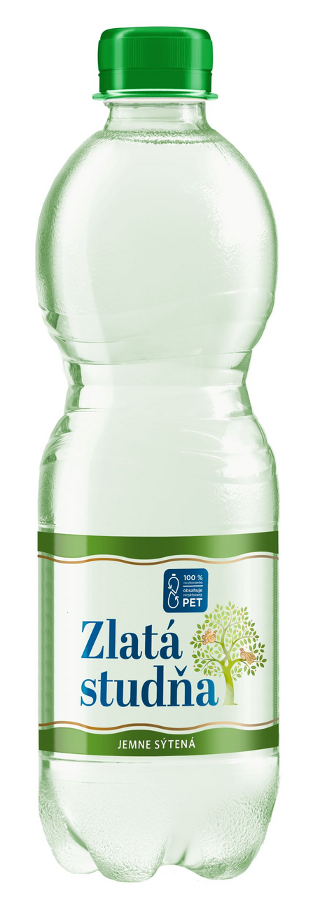 ZLATÁ STUDŇA pramenitá voda jemne sýtená 12 x 500 ml vratná PET fľaša