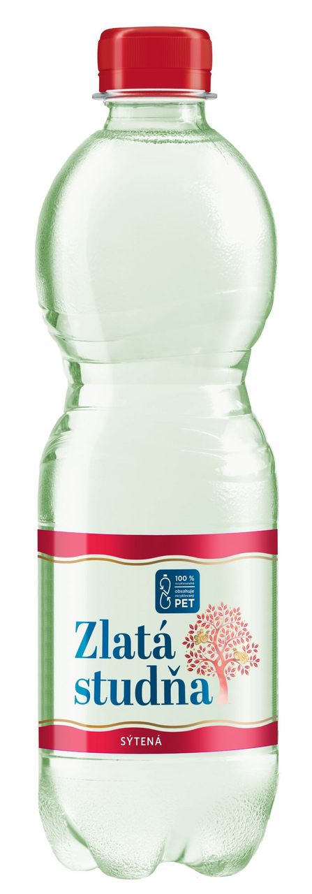 ZLATÁ STUDŇA pramenitá voda sýtená 12 x 500 ml vratná PET fľaša