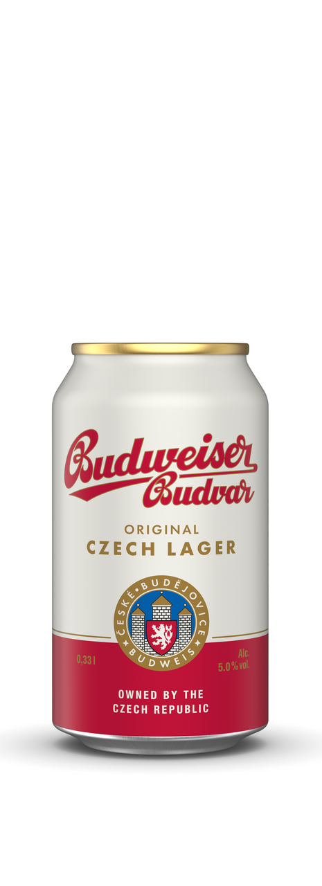 Budvar 12° pivo 24 x 330 vratná plechovka