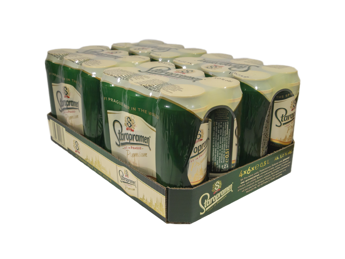 Staropramen Premium 12 % pivo 24 x 500 ml vratná plechovka