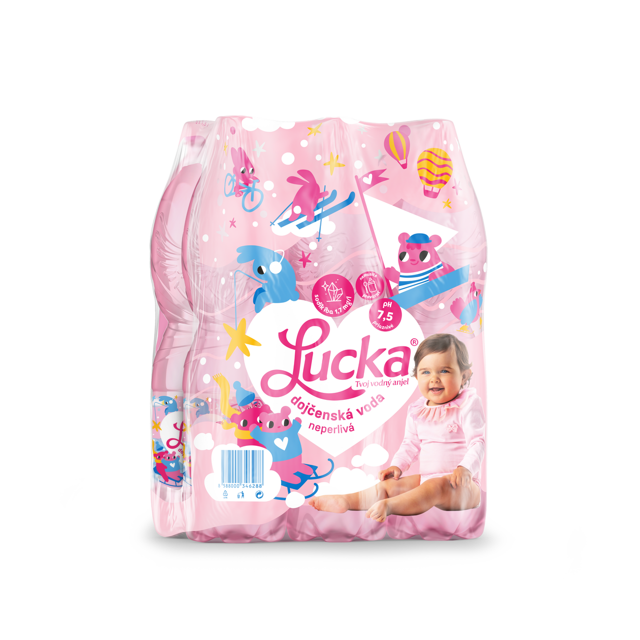 Lucka dojčenská voda neperlivá 6 x 1,5 l vratná PET fľaša