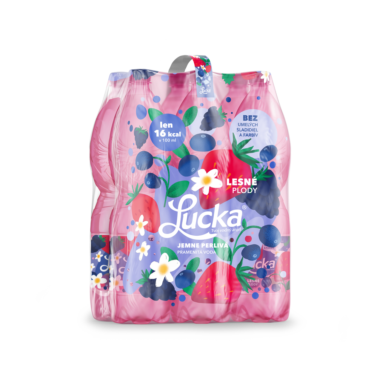 Lucka pramenitá voda lesné plody 6 x 1,5 l vratná PET fľaša