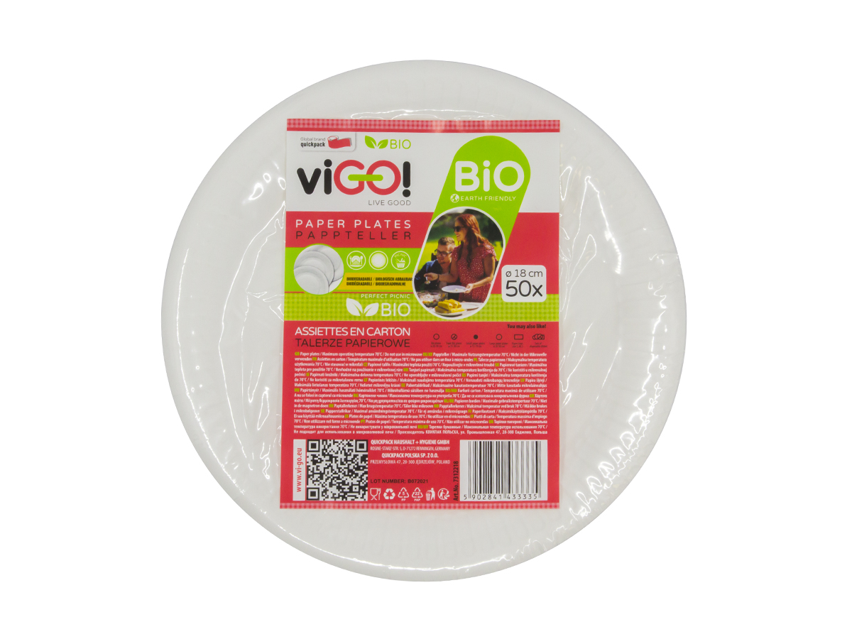 viGO! Tanier 18 cm papier biely 50 ks