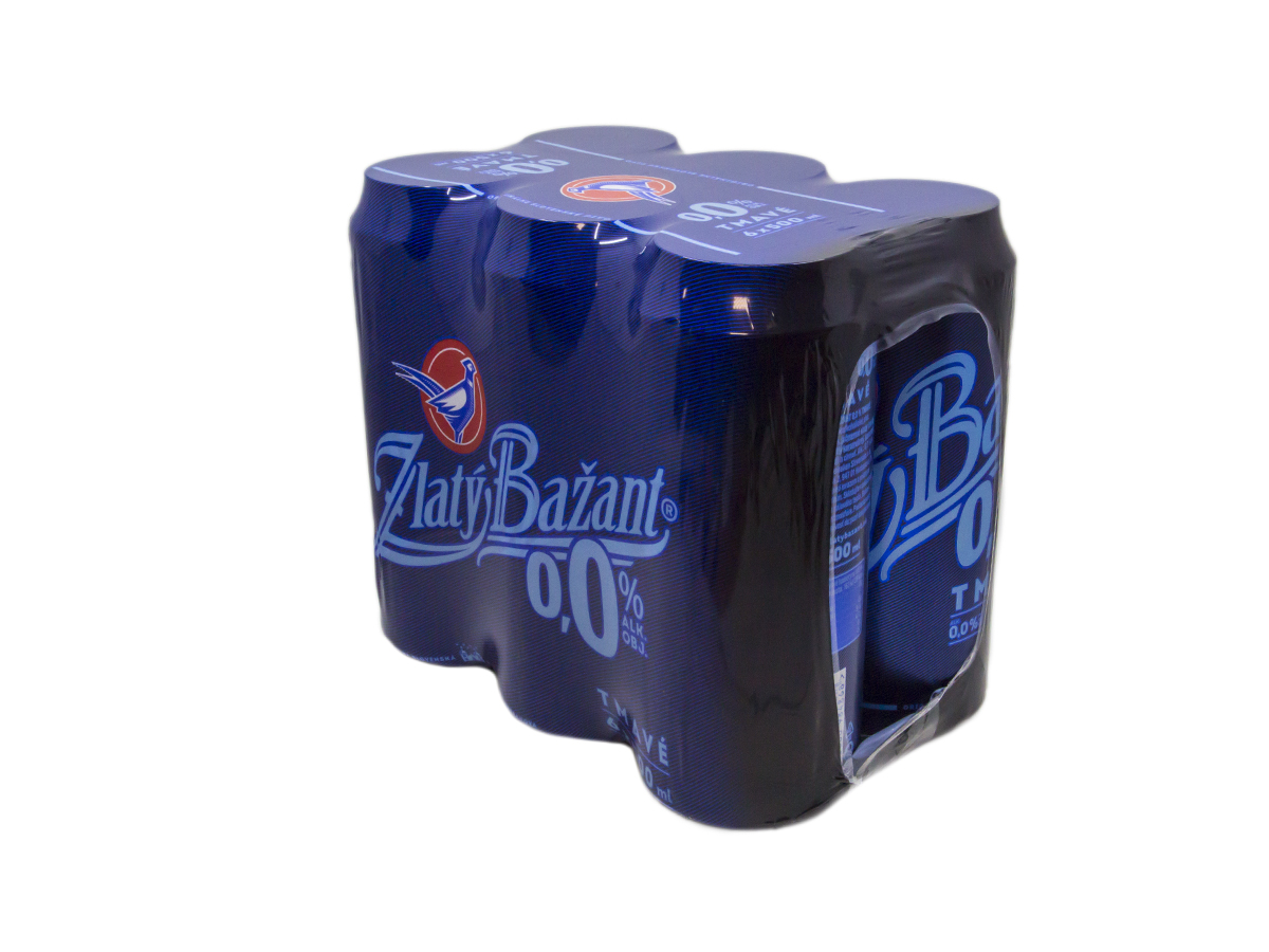 Zlatý Bažant 0,0 % pivo nealkoholické tmavé 6 x 500 ml vratná plechovka