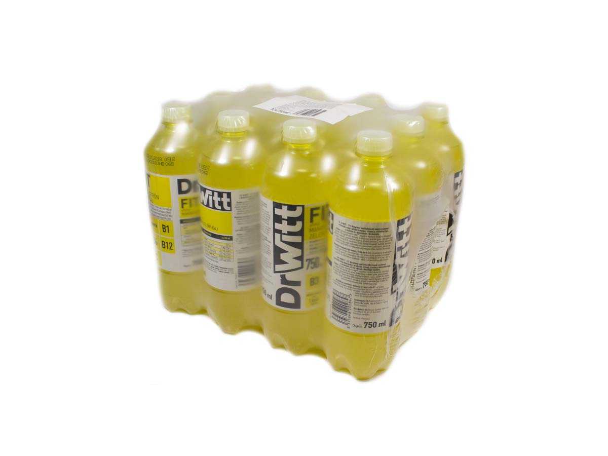 DrWitt Fit mango-citrón-zelený čaj nápoj 12 x 750 ml vratná PET fľaša