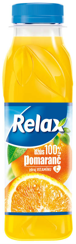 Relax džús pomaranč 100 % 12 x 300 ml vratná PET fľaša