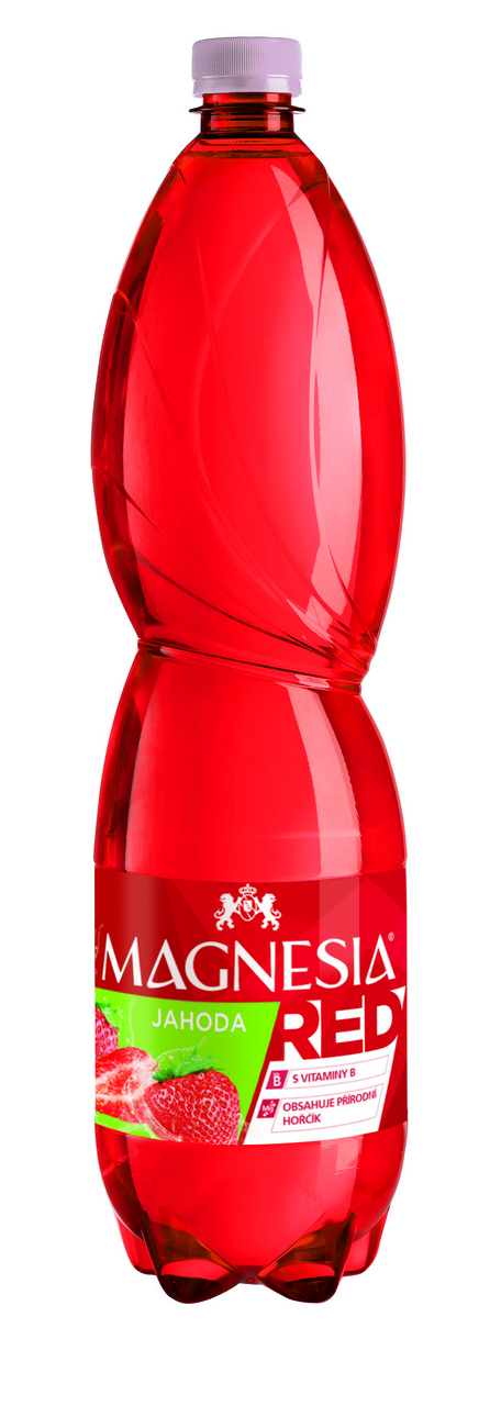 Magnesia Red minerálna voda jahoda 6 x 1,5 l vratná PET fľaša