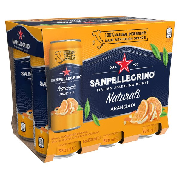 S. PELLEGRINO Naturali pomaranč 6 x 330 ml vratná plechovka