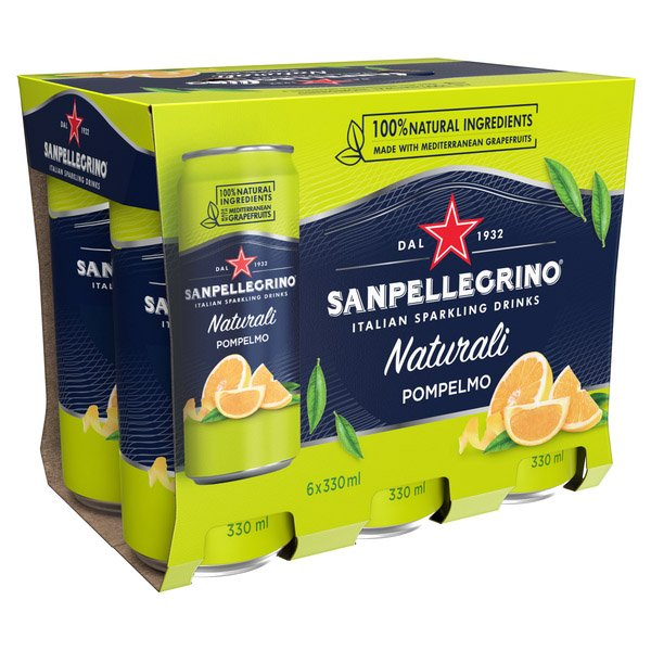 S. PELLEGRINO Naturali grep 6 x 330 ml vratná plechovka