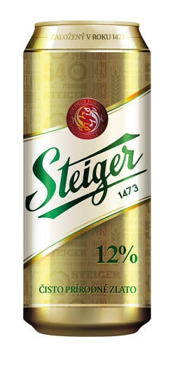 Steiger 12° pivo 6 x 500 ml vratná plechovka