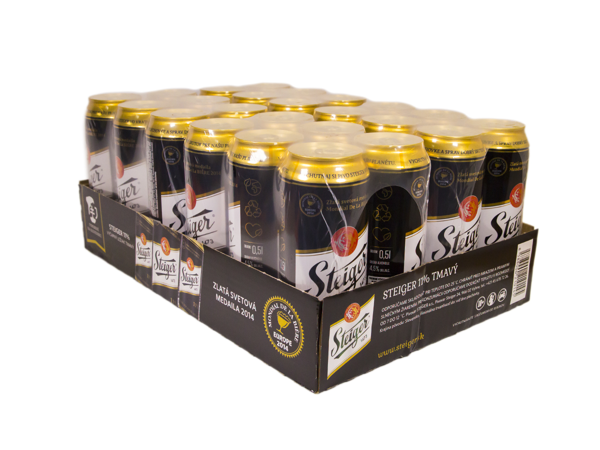 Steiger 11° tmavé pivo 24 x 500 ml vratná plechovka