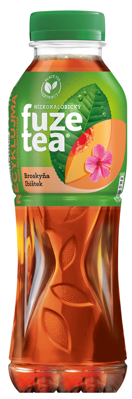 fuzetea Čierny ľadový čaj broskyňa a ibištek 12 x 500 ml vratná PET fľaša