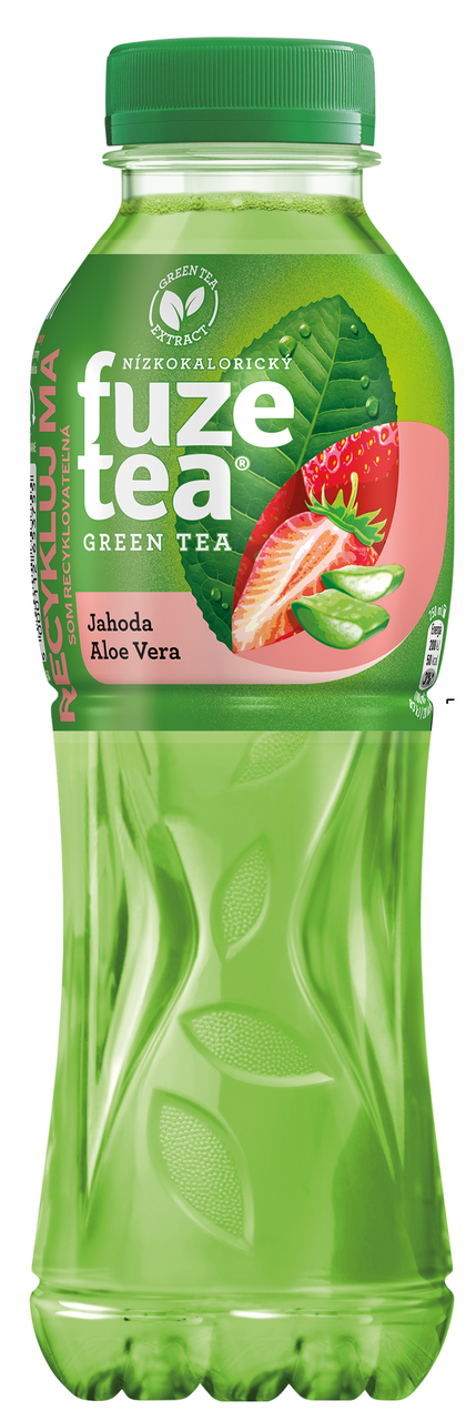 fuzetea Zelený ľadový čaj jahoda a aloe vera 12 x 500 ml vratná PET fľaša