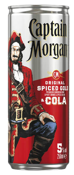 Captain Morgan & Cola 5% 250 ml vratná plechovka