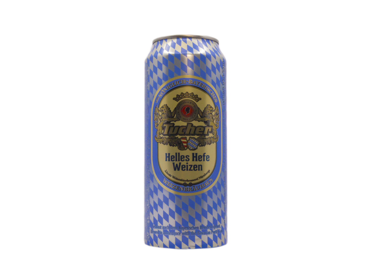 TUCHER pivo svetlé kvasinkové 5,2 % 500 ml vratná plechovka