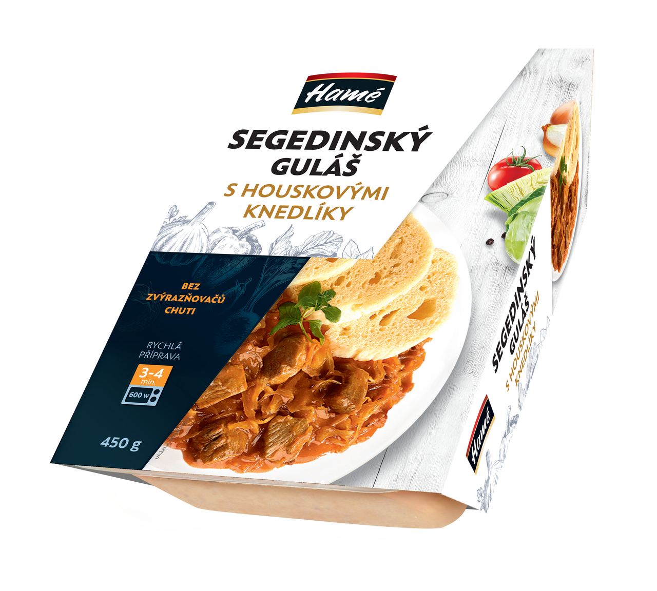 Hamé Segedínsky guláš so žemlovou knedlou chlad. 450 g