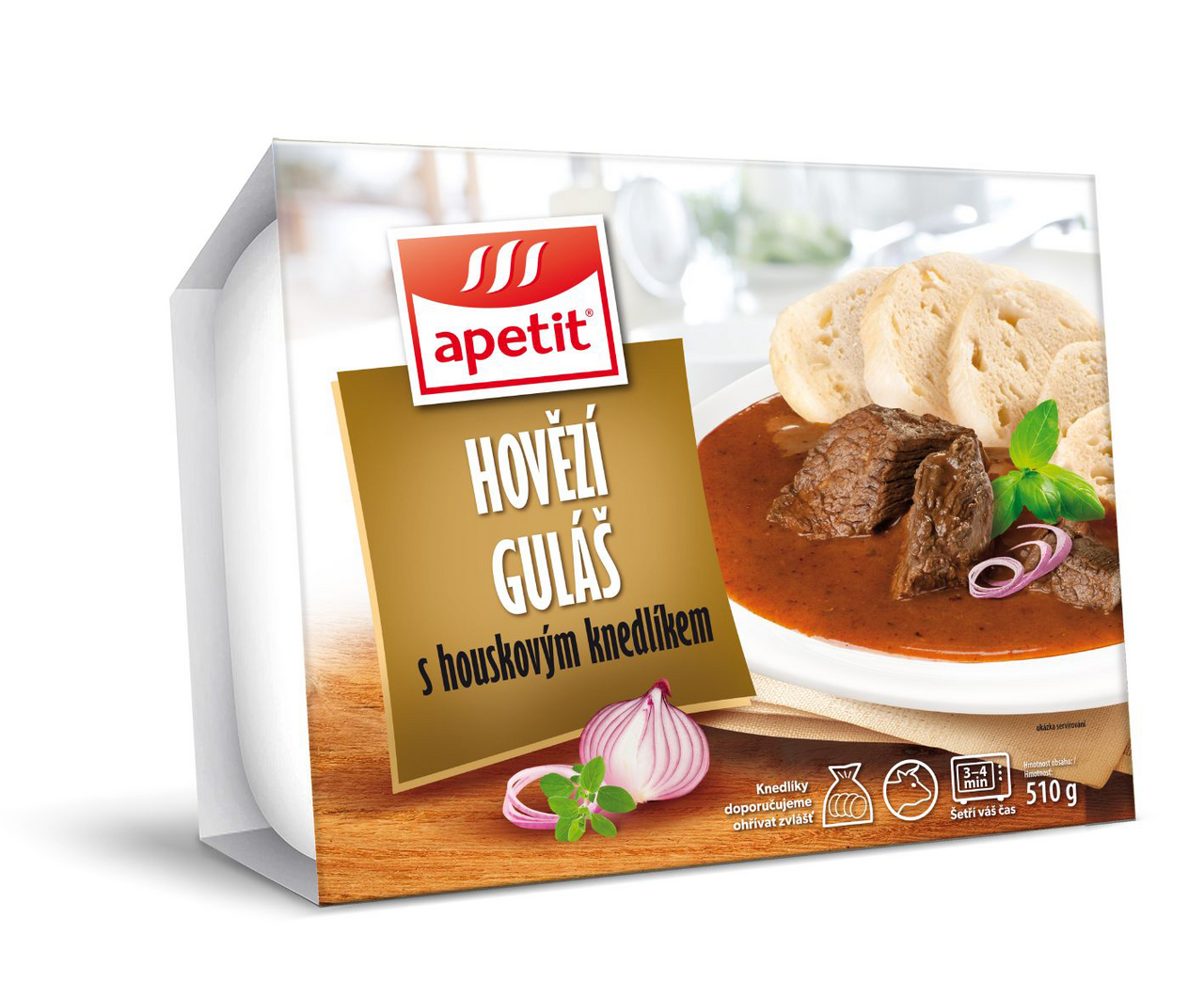 APETIT Hovädzí guláš so žemľovou knedľou chlad. 510 g