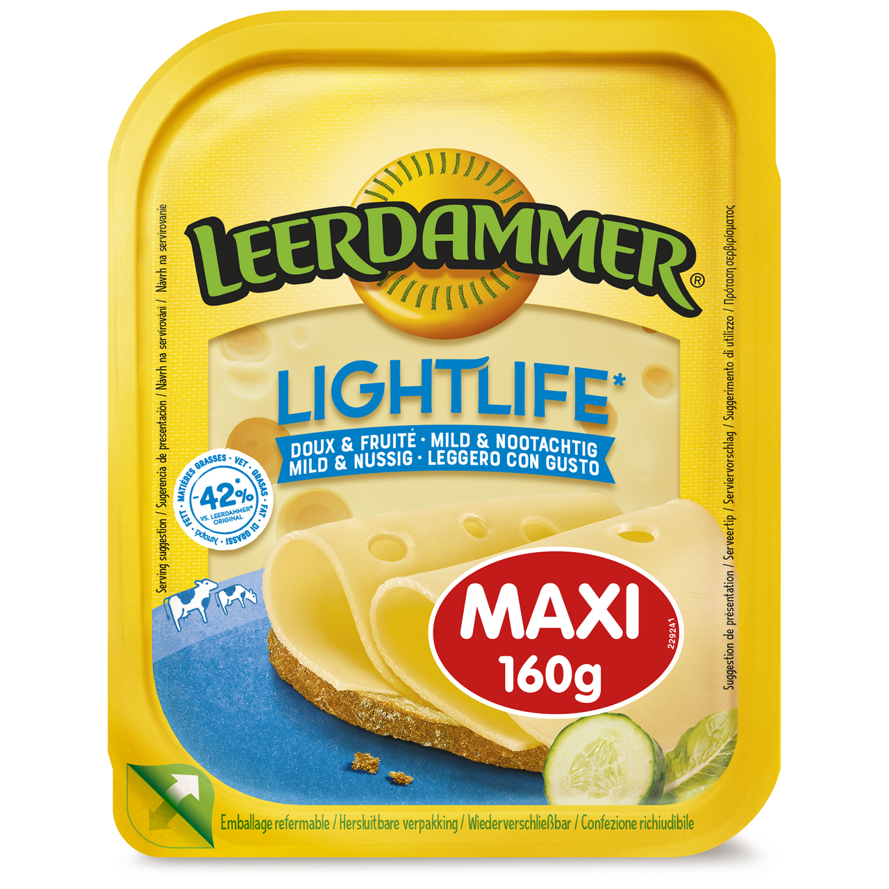 LEERDAMMER Lightlife Maxi plátky syr chlad. 160 g