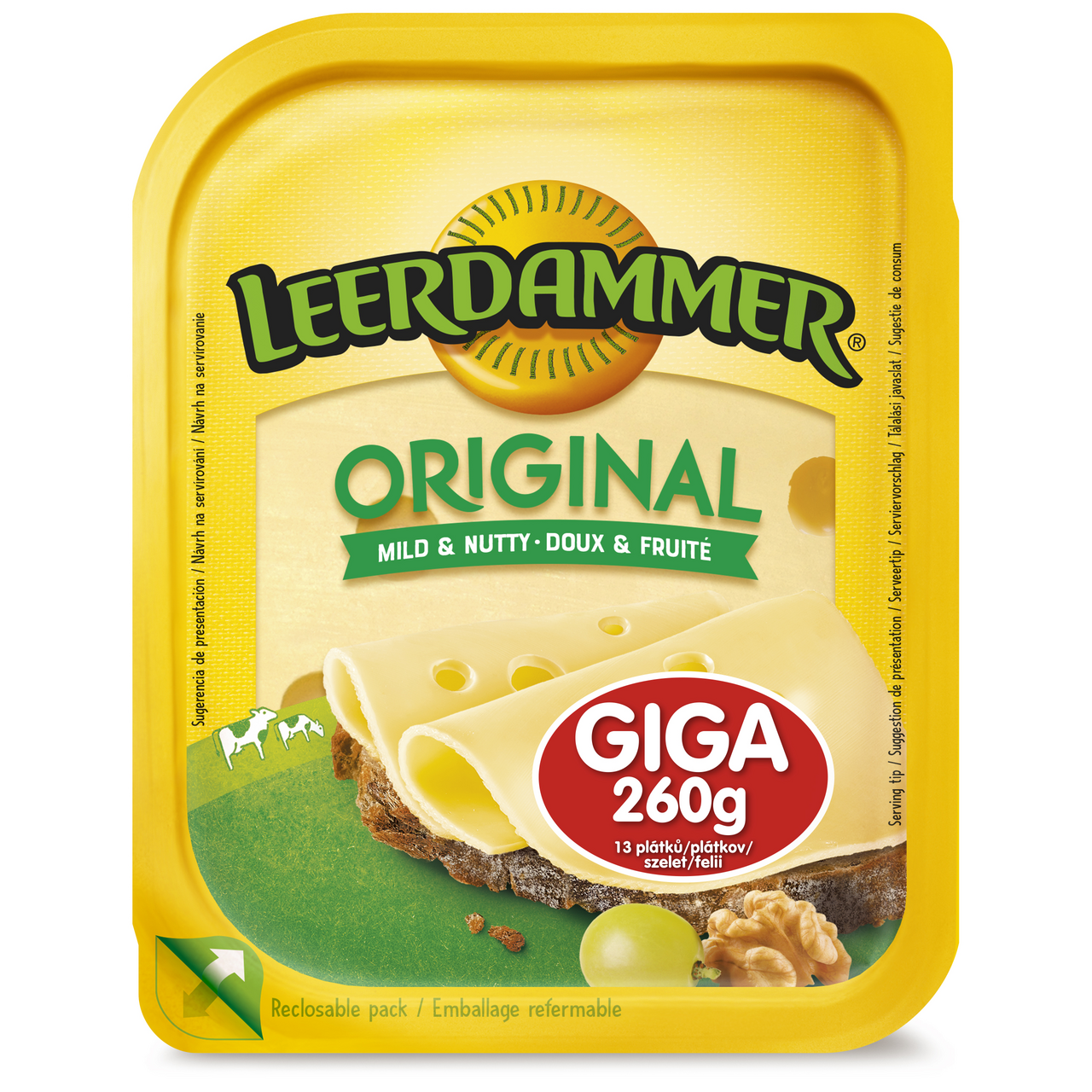 LEERDAMMER Original Giga plátky syr chlad. 260 g