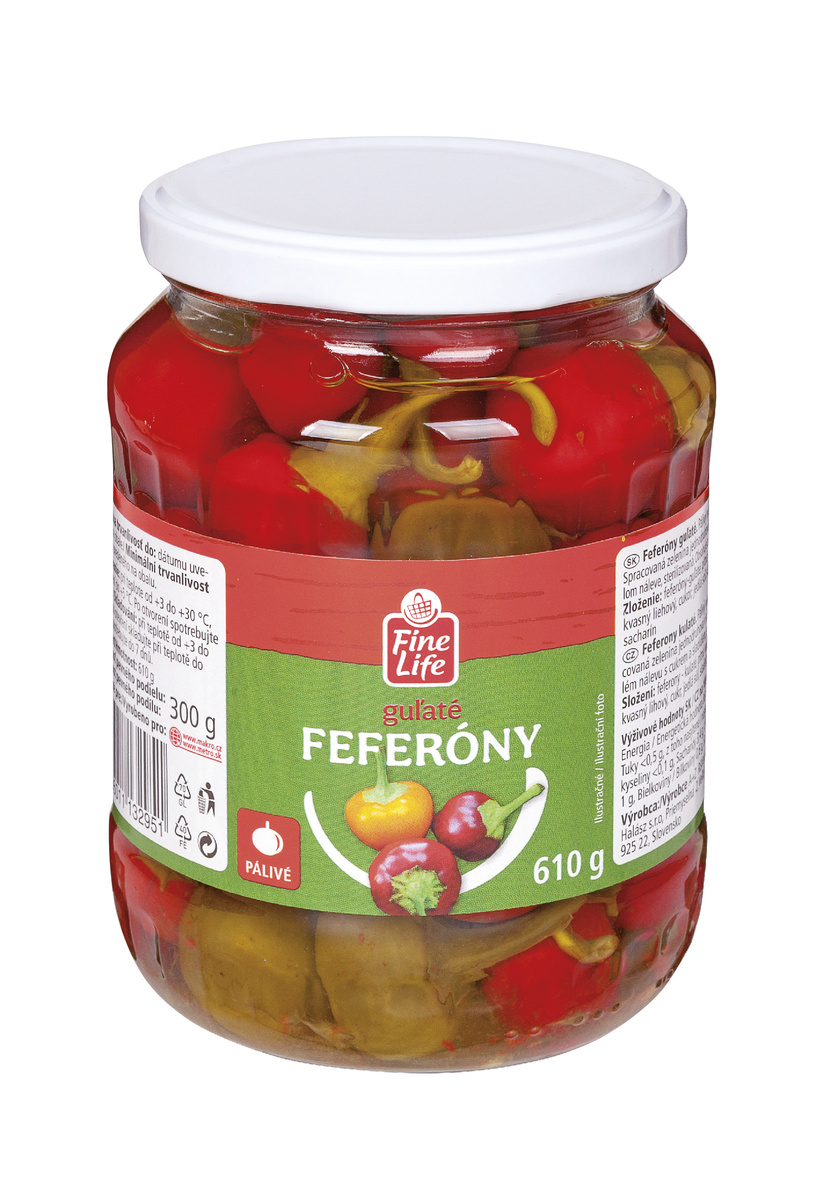 Fine Life Feferóny guľaté 610 g