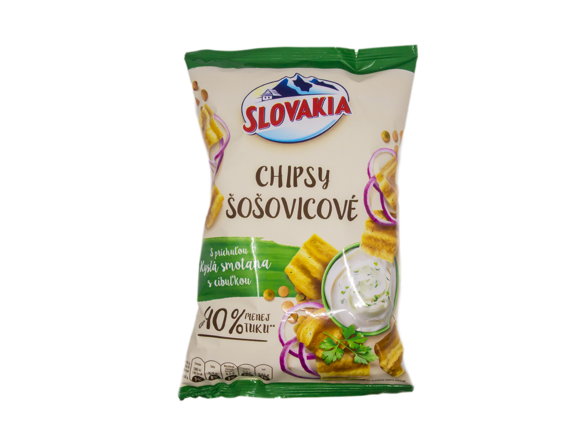 SLOVAKIA Šošovicové chipsy smotana-cibuľka 65 g