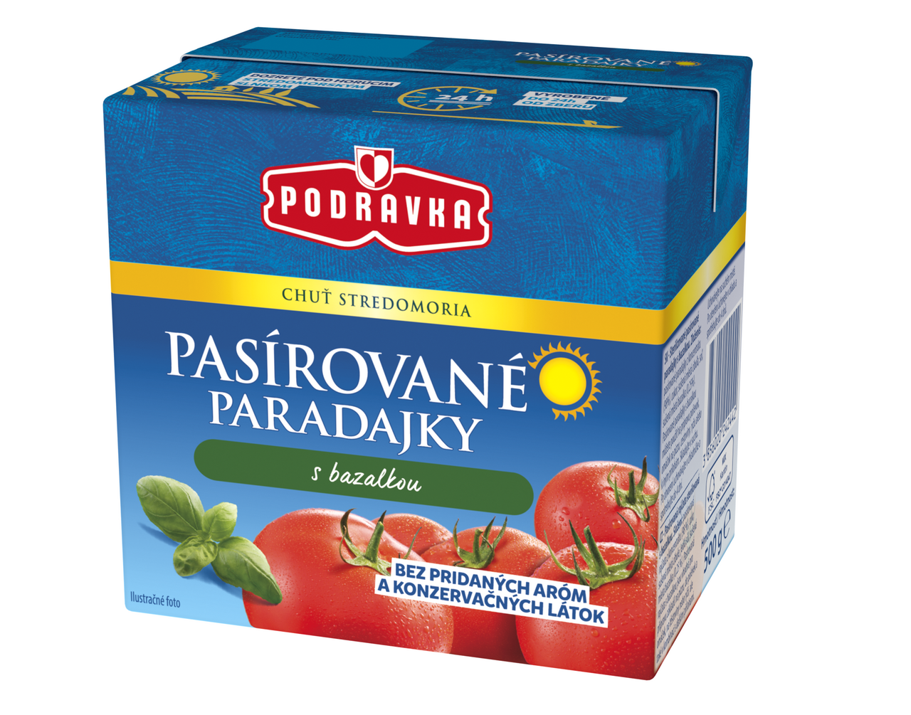 PODRAVKA Paradajky pasírované s bazalkou 500 g