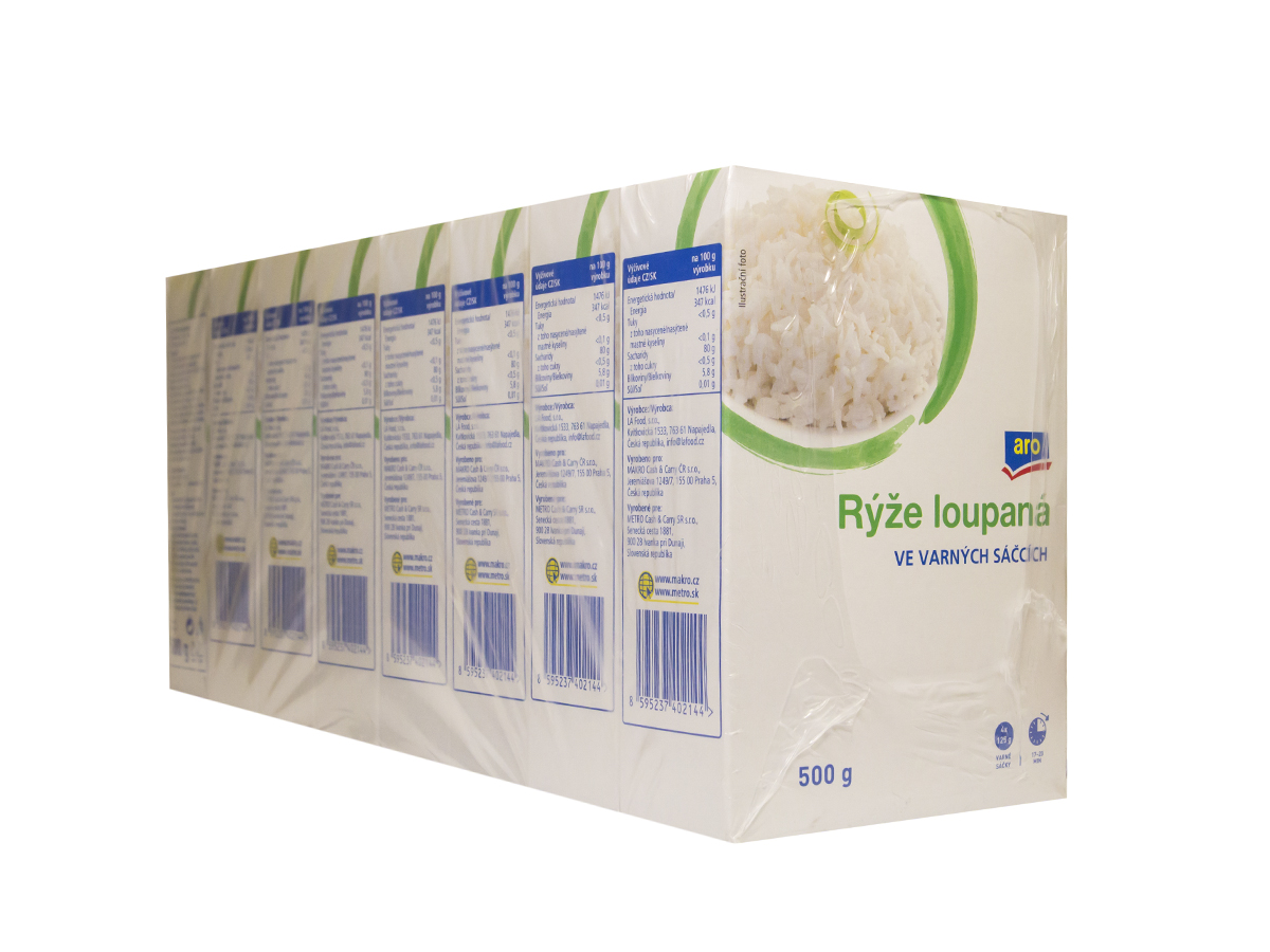 aro Ryža dlhozrnná vrecká na varenie 8 x 500 g