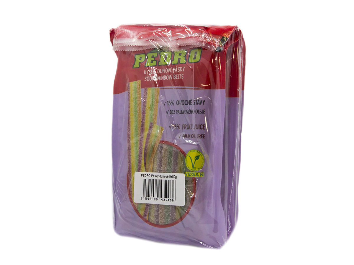 PEDRO Dúhové pásky dražé 5 x 80 g
